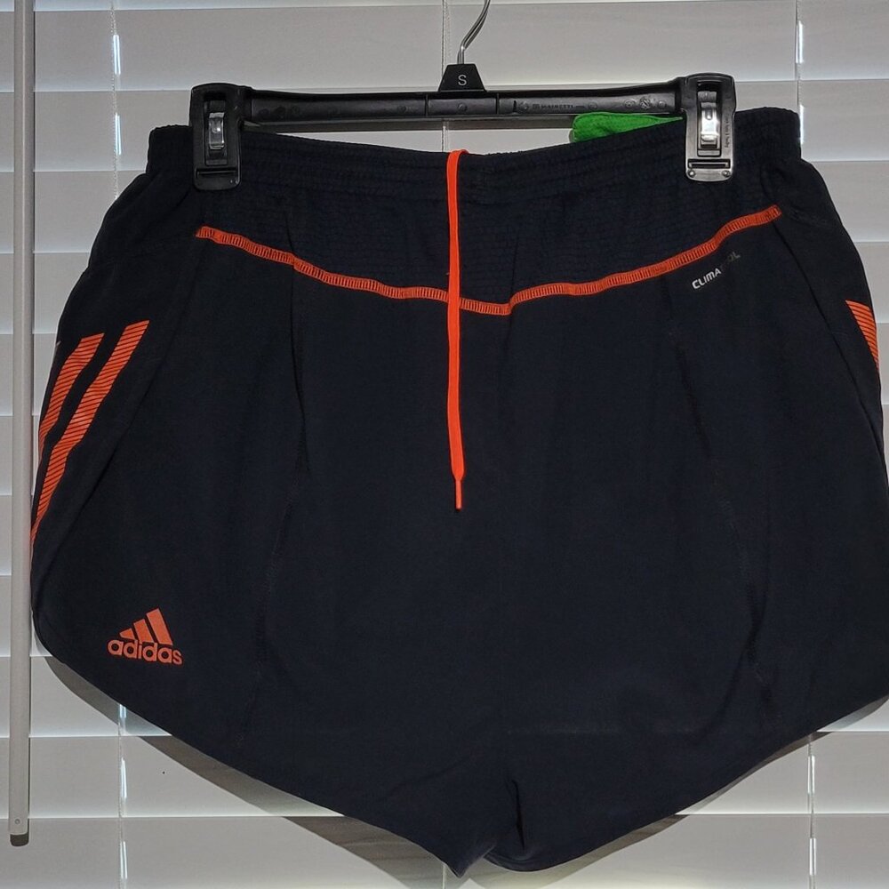 Women's Adidas Navy & Orange Jogging Shorts - Clima Cool - Size L